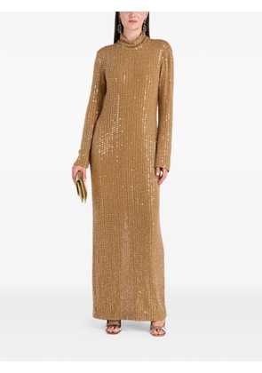 ILTA sequin roll-neck maxi dress - Gold