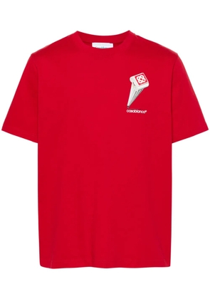 Casablanca Leaning Column-print T-shirt - Red