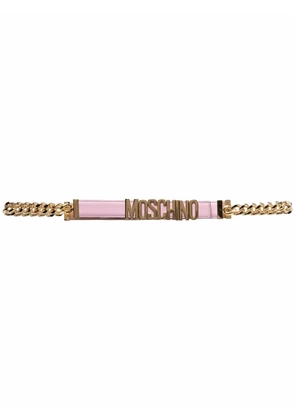 Moschino chain-link logo belt - Pink