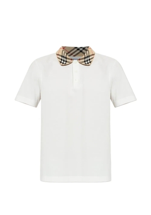 Burberry check-collar polo shirt - White