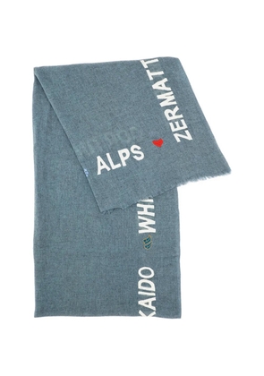 Benaras By Citrus embroidered fringed scarf - Blue