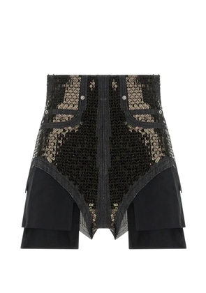 Rick Owens sequin-embellished denim shorts - Black