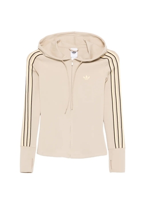 adidas striped hooded hoodie - Neutrals