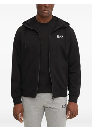 Ea7 Emporio Armani logo-print zip-up hoodie - Black
