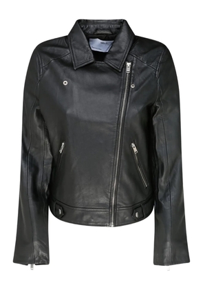 SELECTED leather jacket - Black