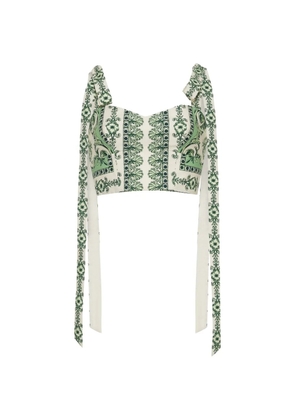 Cara Cara Faiza tie-straps floral-print cropped top - Neutrals