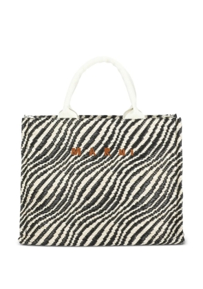 Marni zebra print handle shoulder bag - Black