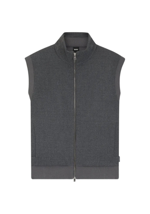 BOSS zip knitted gilet - Grey