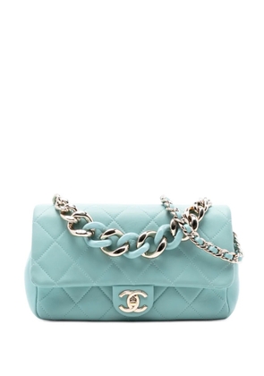 CHANEL Pre-Owned 2019 Small Lambskin Elegant Chain Single Flap satchel - Blue
