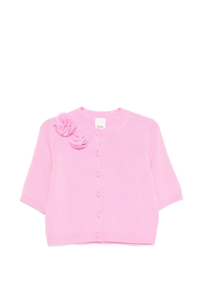 Allude floral appliqué cardigan - Pink