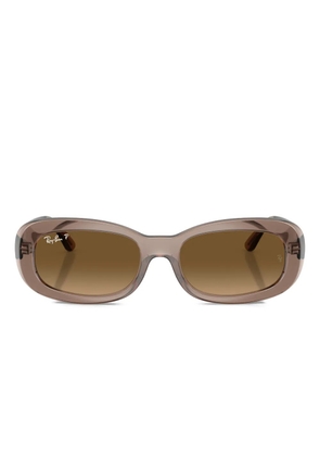 Ray-Ban branded oval-frame sunglasses - Brown