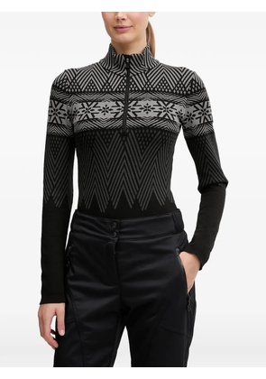 NEWLAND graphic-pattern zip skiwear - Black