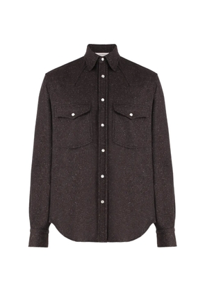 Umit Benan speckled shirt - Brown