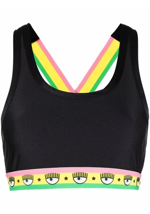 Chiara Ferragni Logomania crop top - Black