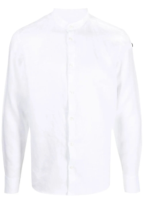 Low Brand collarless linen shirt - White