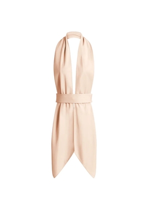 Alberta Ferretti belted halterneck top - Neutrals