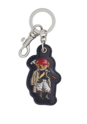 Polo Ralph Lauren embroidered-polo bear leather key fob - Blue