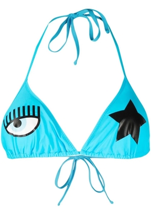 Chiara Ferragni logo-print triangle-cup bikini set - Blue