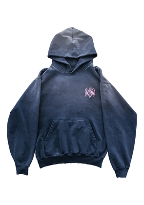 Warren Lotas faded peony print hooded sweater - Blue