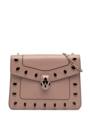 Bvlgari Pre-Owned 2010-2026 Studded Leather Serpenti Forever Chain crossbody bag - Brown