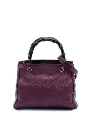 Gucci Pre-Owned 2016-2026 Small Metallic Calfskin Bamboo Shopper satchel - Purple