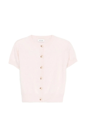 Soft Goat brushed short-sleeve cardigan - Pink