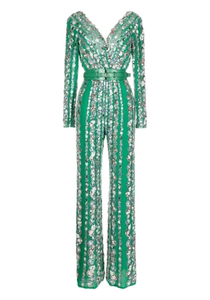 Saiid Kobeisy embellished V-neck jumpsuit - Green