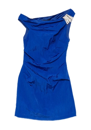 David Koma asymmetric embellished mini dress - Blue