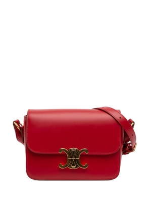 Celine Pre-Owned 2024 Teen Shiny Calfskin Triomphe crossbody bag - Red