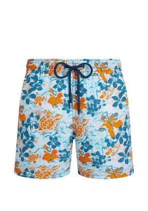 Vilebrequin jungle turtles print swim shorts - White
