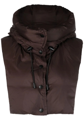 Yves Salomon padded hooded bib - Brown