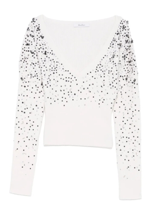Max Mara Gang sequin V-neck knitwear - White