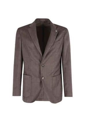 l.b.m. notched-lapels blazer - Brown