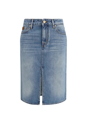 Jacob Cohën five-pocket split midi skirt - Blue