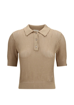 Jacob Cohën ribbed button polo shirt - Neutrals