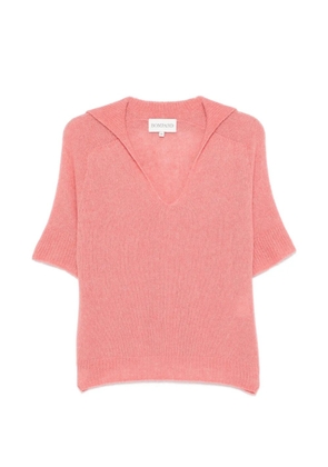 BOMPARD V-neck short-sleeve polo top - Pink