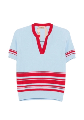 Nº21 striped V-neck top - Blue
