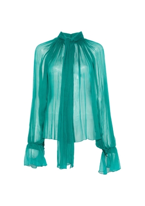 Atu Body Couture ruffled pussy bow blouse - Green