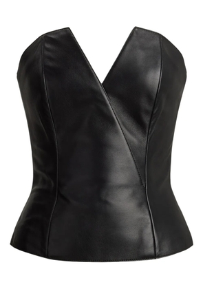 Ralph Lauren Collection V-neck leather top - Black