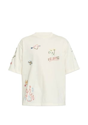 DSQUARED2 crew-neck embroidered T-shirt - White