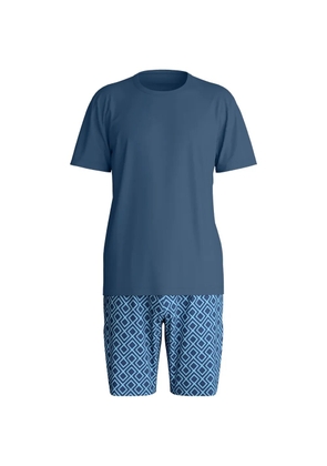 CALIDA patterned-shorts pajama - Blue