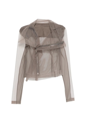 Rick Owens tulle zip-up blouse - Grey