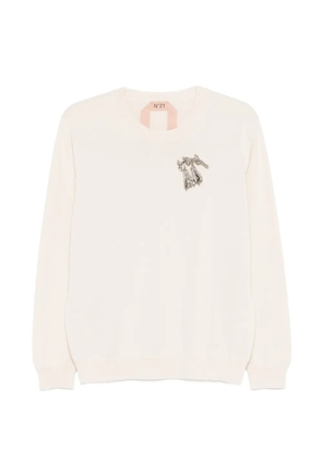 Nº21 crew-neck sweater - Neutrals