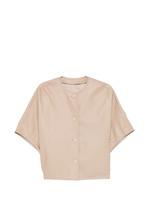 Manzoni 24 buttoned leather jacket - Neutrals