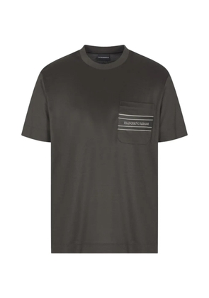 Emporio Armani chest-pocket striped T-shirt - Grey