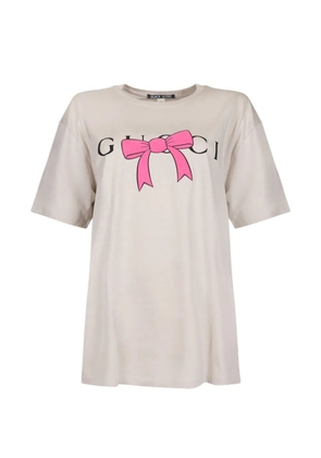 Black Score bow-print T-shirt - Neutrals