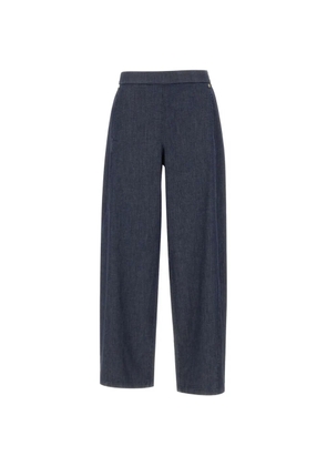 ELENA MIRO` elasticated wide-leg trousers - Blue