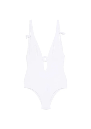 Fisico ring-detail swimsuit - White
