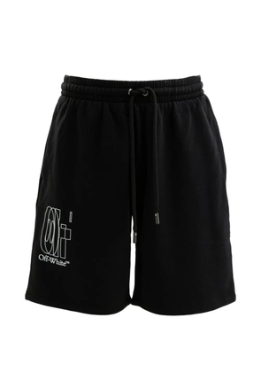 Off-White logo-detail sweat shorts - Black