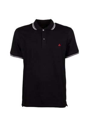 Peuterey striped trim polo shirt - Black